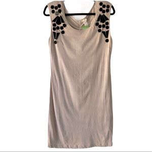 H&M Dress Organic Cotton Tan w/ Jewels- 4